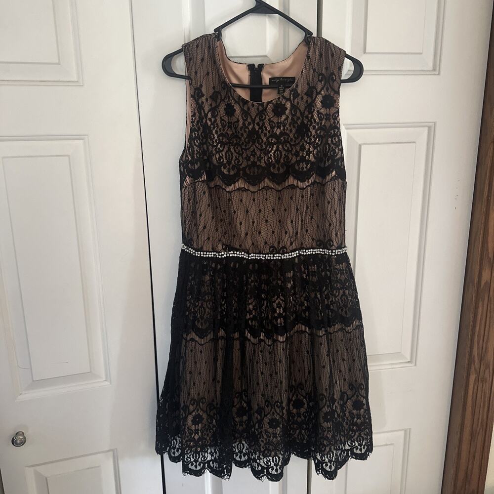 EVA LONGORIA Womens Black Lace Knee Length Dress Size 15